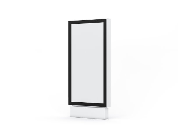 垂直媒体灯箱海报广告牌站模型广告孤立在白色图片下载