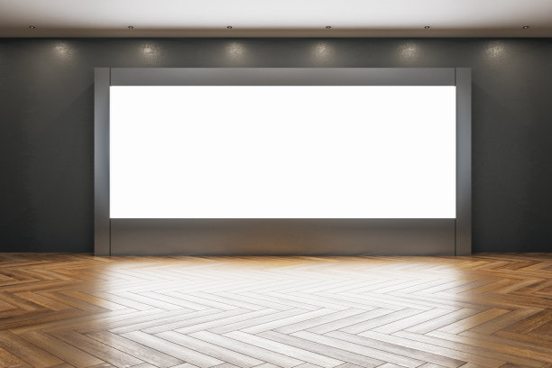 带海报的现代博物馆图片下载