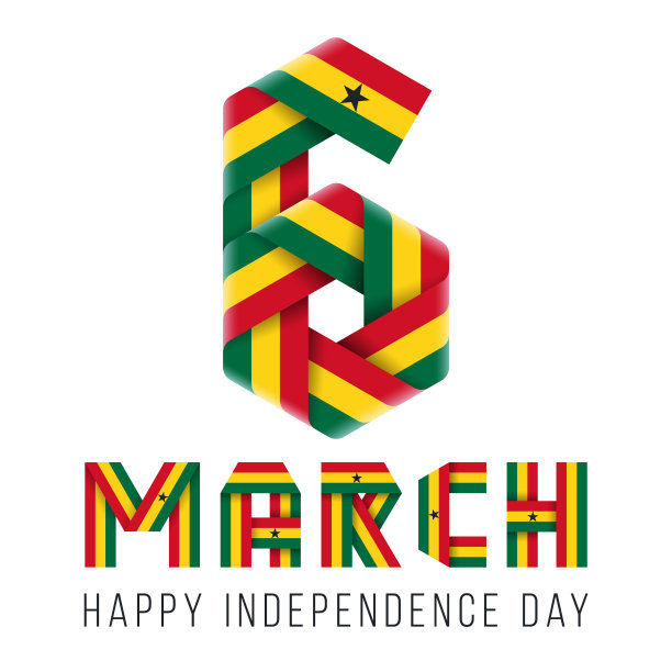 3月6日，加纳独立日贺词设计采用加纳国旗颜色。图片下载