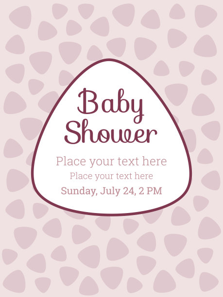 婴儿送礼会，生日派对邀请卡模板图片下载