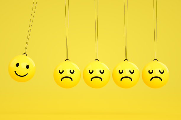 牛顿摇篮上的3D表情图片下载