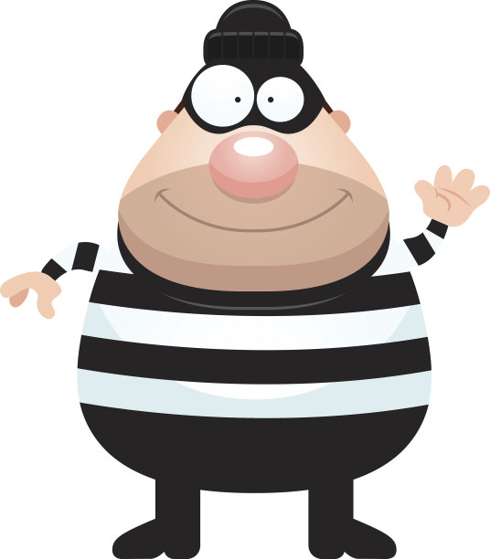 卡通窃贼挥舞着图片下载