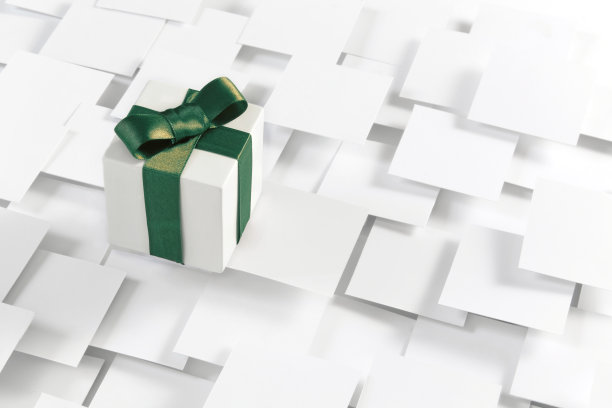 绿丝带礼盒图片下载