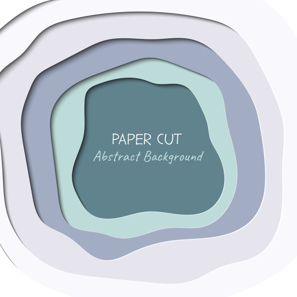 抽象向量白色和绿色背景剪纸风格与阴影图片下载