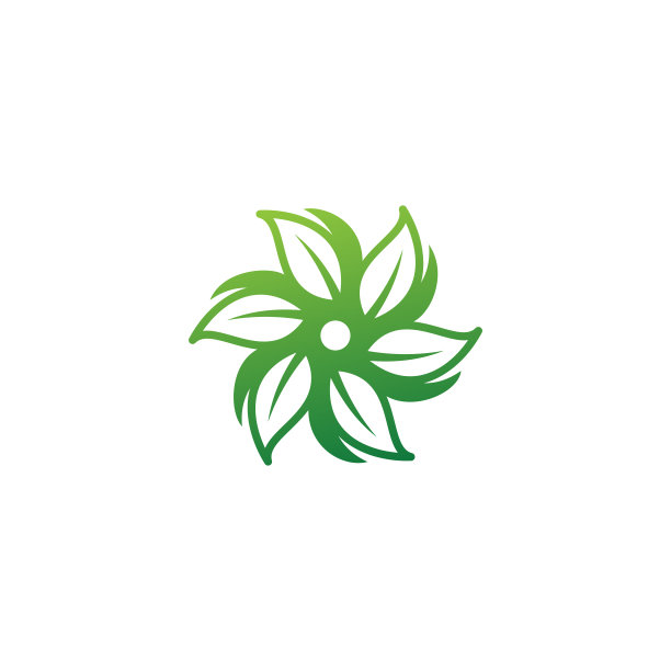 自然花卉标识设计矢量插图图片下载