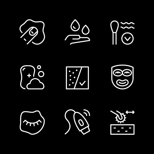 设置皮肤护理的线条图标图片下载