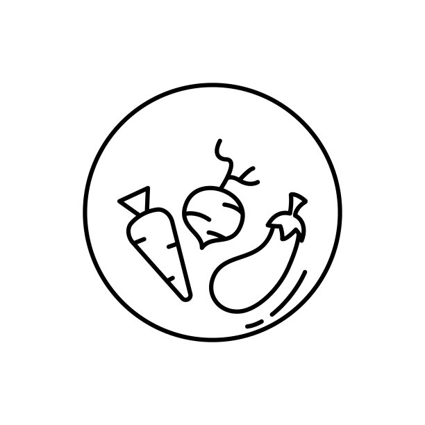 蔬菜纯素图标（简单的线条，UI和UX的素食图标元素，网站或移动应用）图片下载