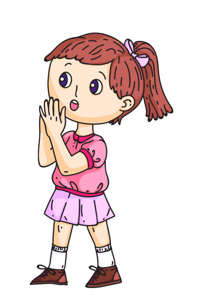 可爱的女孩表现出惊讶的表情在白色素材图片