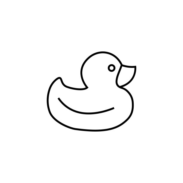 浴鸭矢量图标孤立的背景。手绘浴鸭子图标。细线风格的符号或标志元素图片下载