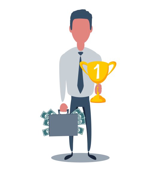 商人或职员。男性角色在时尚的简单风格与对象，平面矢量插图图片下载