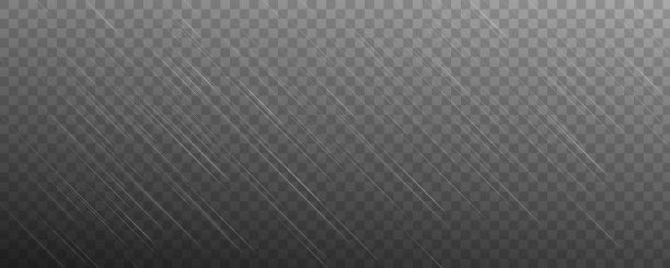 矢量雨孤立在透明的背景。图片下载