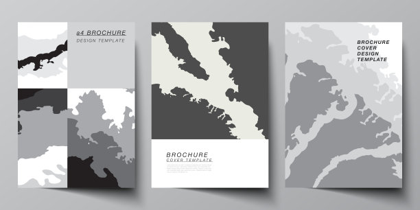 矢量布局A4封面模型设计模板的宣传册，传单布局，小册子，封面设计，书设计，宣传册封面。景观背景装饰，半色调图案粗犷纹理。图片下载