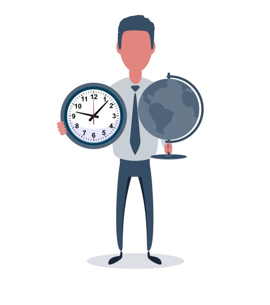 商人或职员。男性角色在时尚的简单风格与对象，平面矢量插图图片下载