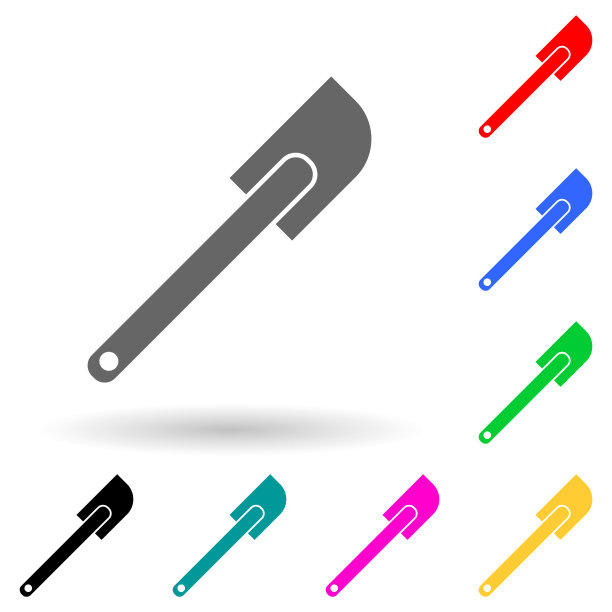 硅胶肩胛骨多色风格图标。简单的字形，平面矢量厨房工具图标的用户界面和用户体验，网站或移动应用程序图片下载