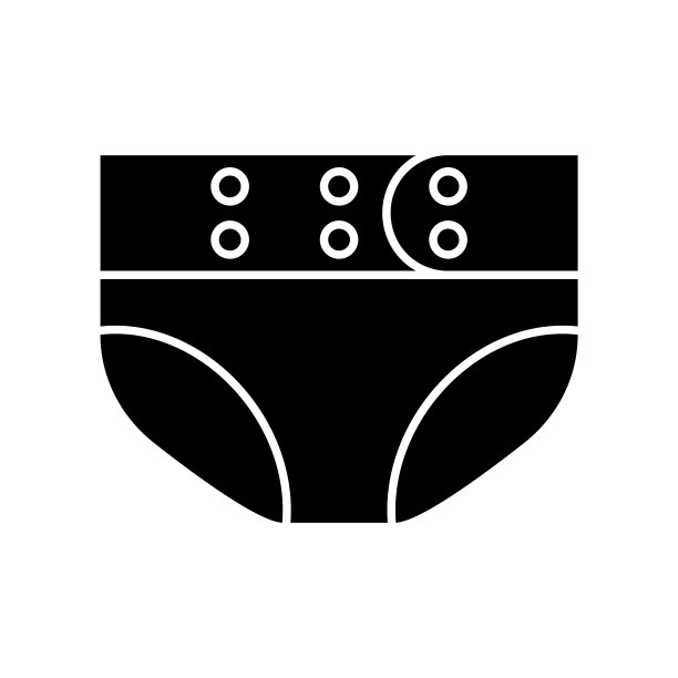 裁剪剪影婴儿布尿布图标图片下载