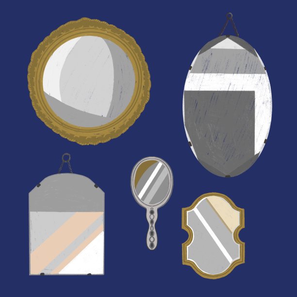 古董镜子插图图片下载