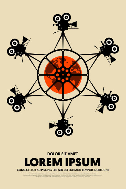 电影和电影海报设计模板背景现代复古复古的风格图片下载