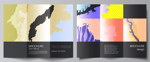 矢量布局的封面设计模板为三倍的宣传册，传单布局，杂志，书籍设计，宣传册封面。日本模式模板。亚洲风格的景观背景装饰。图片下载