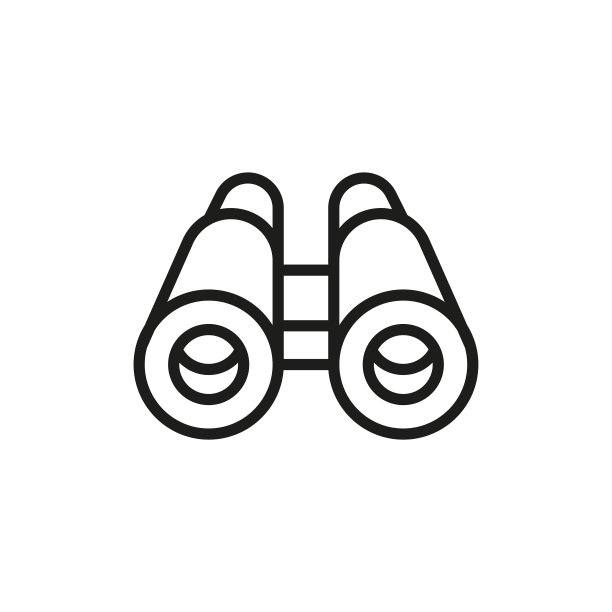 简易双筒望远镜线条图标图片下载