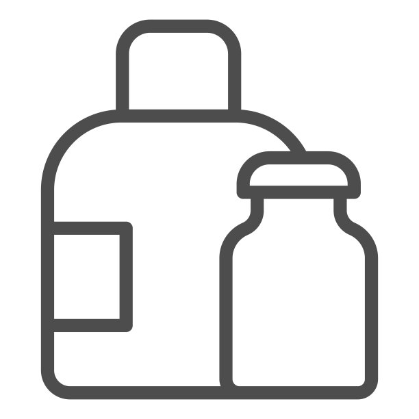 水瓶系列图标。医用液体包装容器。塑料产品的设计理念，轮廓风格的象形图上的白色背景，用于web和应用程序。Eps 10。图片下载