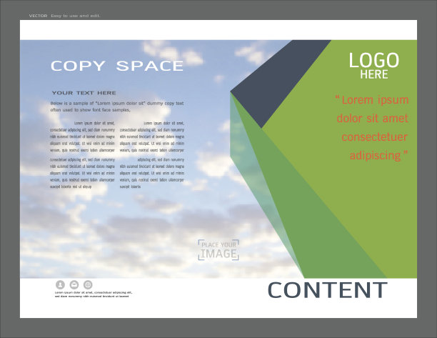 用于业务和绿化模板的表示布局设计图片下载