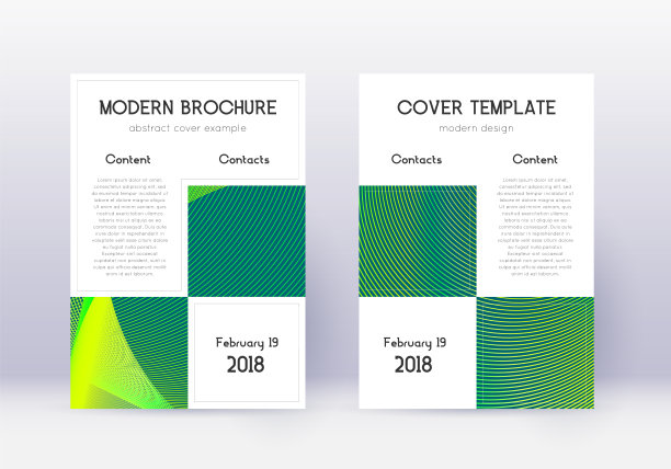 商业封面设计模板集。绿色的抽象图片下载