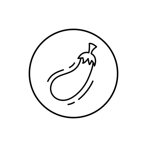 茄子,素食图标。简单的线条，轮廓矢量元素的素食图标用户界面和用户体验，网站或移动应用程序图片下载