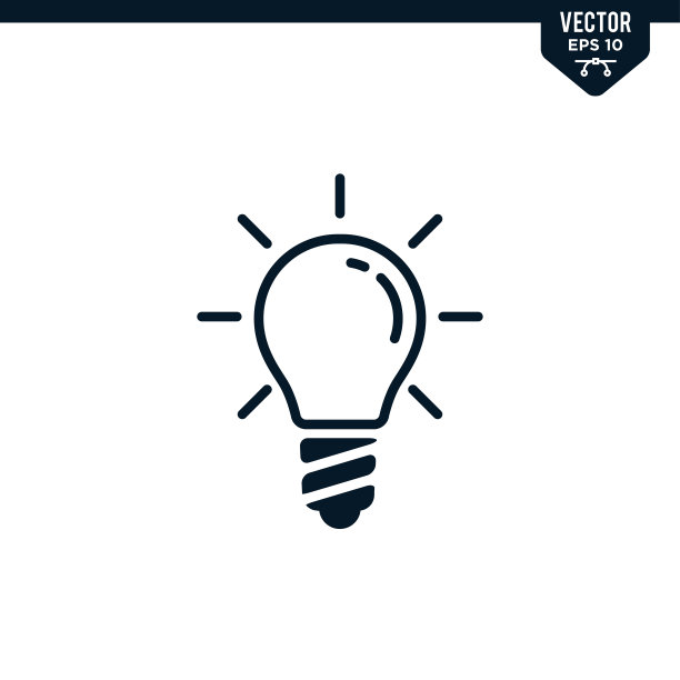 灯泡图标收集字形风格图片下载