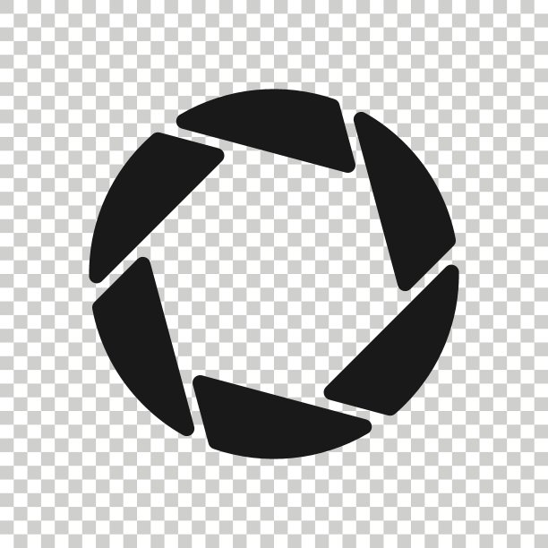 相机光圈图标在平面风格。镜头符号矢量插图在白色孤立的背景。照片快照的经营理念。图片下载