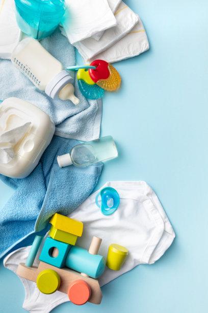 婴儿用品:男婴静物图片下载