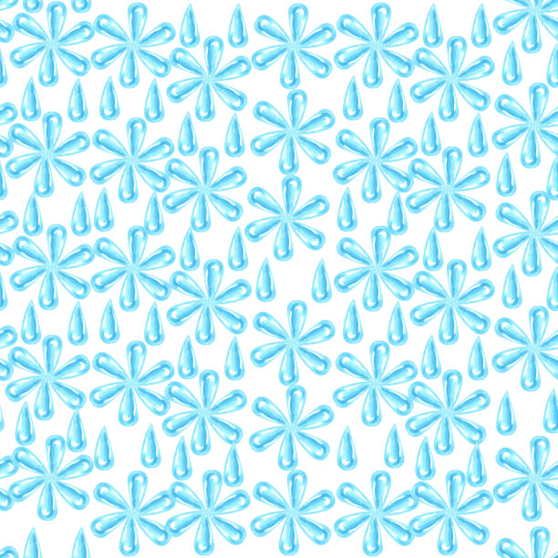 蓝色露珠花的水滴图案图片下载