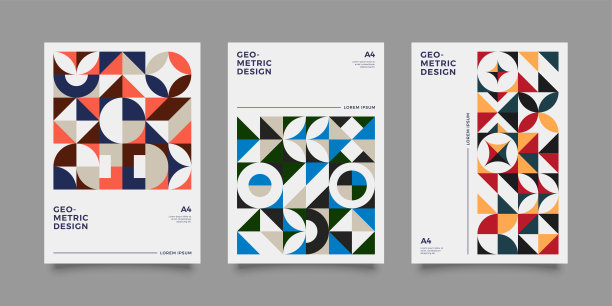 复古包豪斯瑞士风格的封面设计图片下载