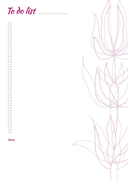 白色做清单与极简的叶图案图片下载