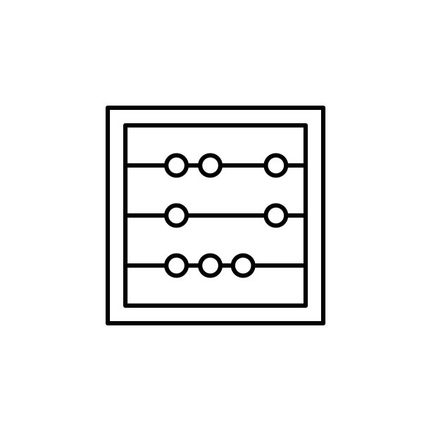 算盘数学线条插画图标图片下载