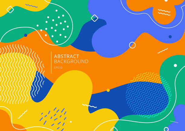 抽象背景时尚彩色飞溅卡通叠加点图案图片下载