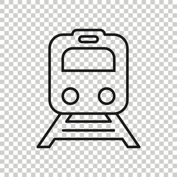 平面风格的地铁图标。火车地铁矢量插图在白色孤立的背景。铁路货运经营理念。素材图片