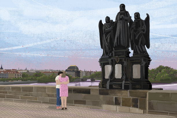 捷克共和国布拉格的查理大桥和天际线图片下载