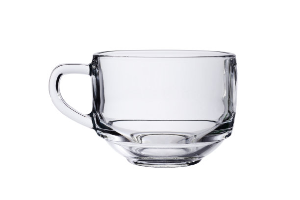 空杯子用来盛热饮和冷饮。孤立在白色背景上图片下载