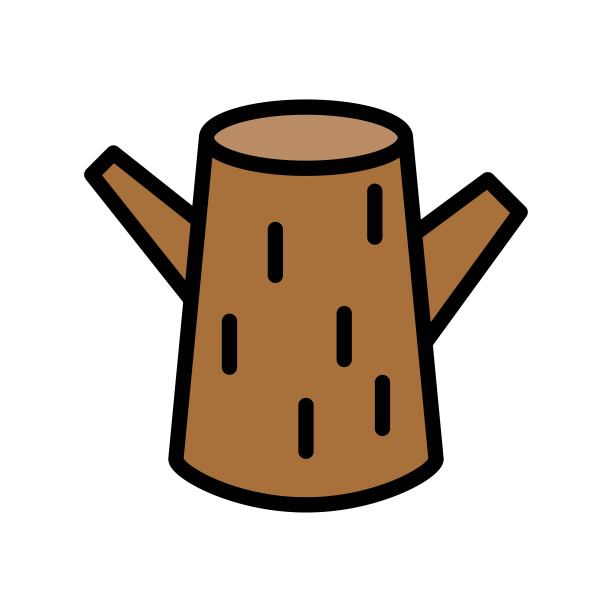 污染相关的切割木材或树木矢量与可编辑的笔触，图片下载