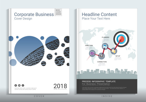 公司商业封面设计，有图片背景空间，用于年度报告，小册子，传单，单张，销售工具包，目录，杂志，小册子，作品集，海报，矢量模板A4大小。图片下载
