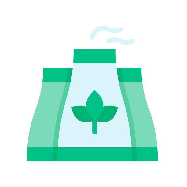 可持续或循环相关的产业或发电厂与叶向量在平面风格，图片下载