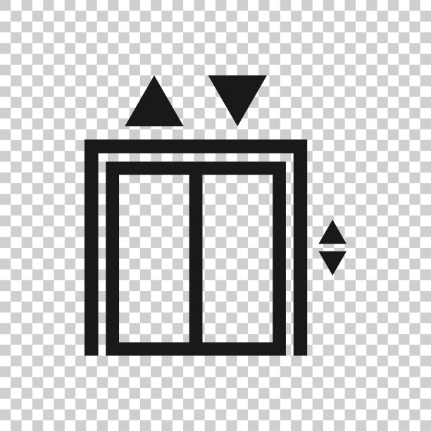 电梯图标在平面风格。在白色孤立的背景上提升矢量插图。客运经营理念。图片下载