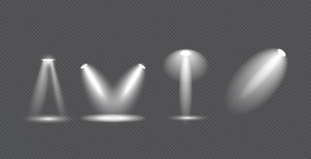 现场照明大收藏，音乐会照明，舞台聚光灯。舞台的聚光灯照明。为您设计的透明特效图片下载