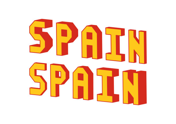 西班牙文字与3d等距效果图片下载