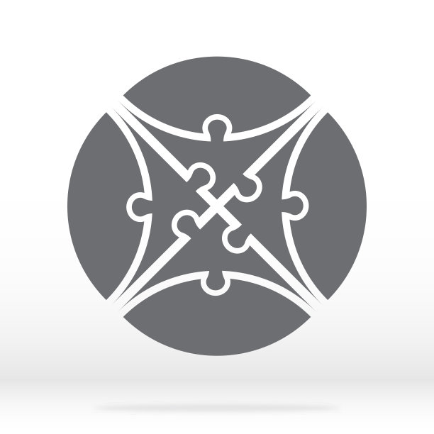 简单的图标圆形谜题在灰色。简单的图标谜题的八个元素在灰色的背景。平面设计。矢量插图EPS10。图片下载