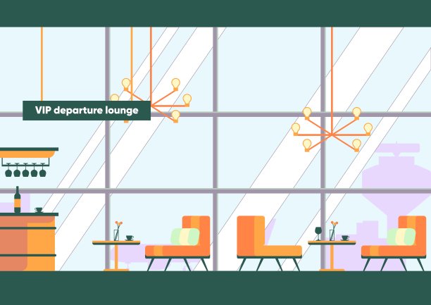 离境休息室配有吧台桌椅图片下载