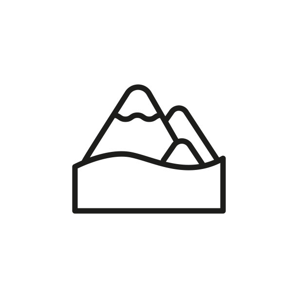 简约山脉线条图标图片下载