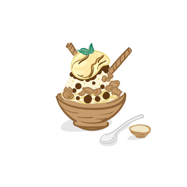 冰淇淋冰酥甜点画图形对象图片下载