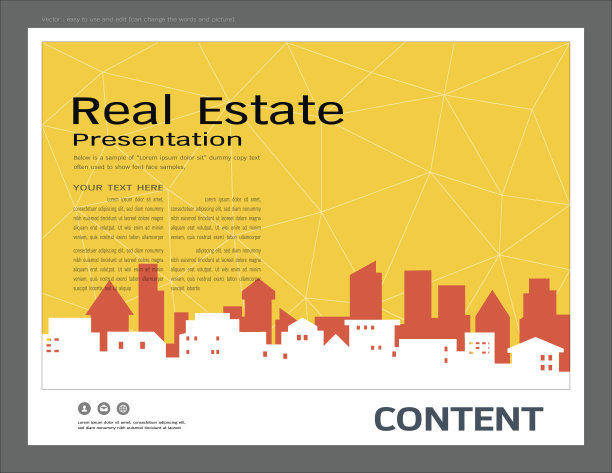 展示设计模板，城市建筑和房地产概念图片下载