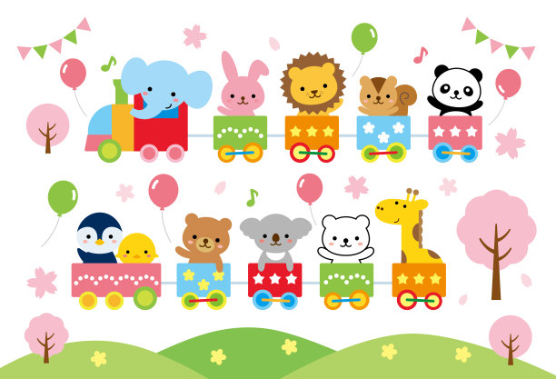 漂亮的动物在火车上图片下载